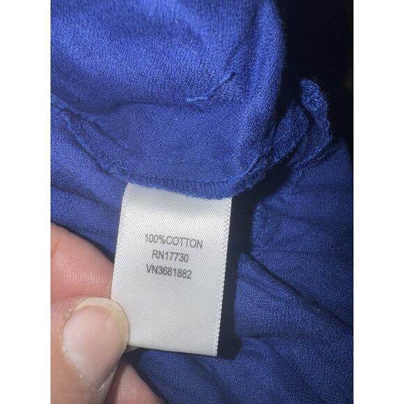 GO International Women’s Blue Tiered Ruffle Dress Size M | 100% Cotton | Summer - Picture 7 of 9